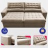 Sofá Retrátil e Reclinável 3,00m Molas Ensacadas Max Spring Velusoft Bege Cama Inbox - 5