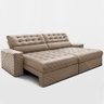 Sofá Retrátil e Reclinável 3,00m Molas Ensacadas Max Spring Velusoft Bege Cama Inbox - 8