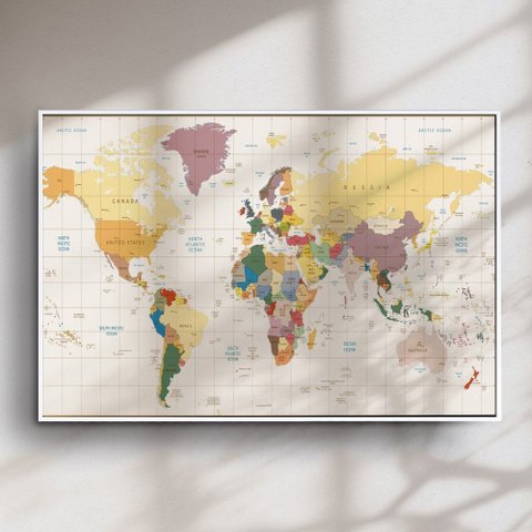 Quadro Decorativo Mapa Mundi