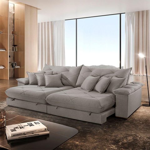 Sofá Ágata Veludo Dois Módulos de 100cm B25 Meu Sofá Online B026 Veludo Prata