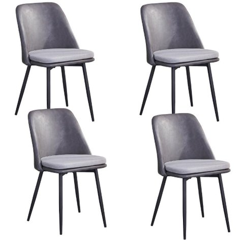 Cadeiras de Cozinha Estofadas C/ Almofada Removível 4 Un Cor:grafite com Preto