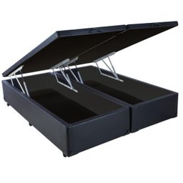 Cama Box Baú Queen-Size 158x198x42 Corino Preto Pistão A Gás - 1
