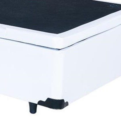 Cama Box Baú Solteiro 88x188x42 Corino Branco Pistão A Gás - 3