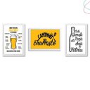 Ver imagem 1 de 3 Quadros Churrasco e Cerveja Garrafa Vazia Tem Historia:branca
