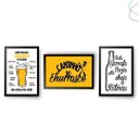 Ver imagem 2 de 3 Quadros Churrasco e Cerveja Garrafa Vazia Tem Historia:branca