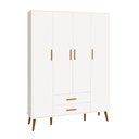 Ver imagem 5 de Kit Comoda Sapateira e Guarda Roupa Isis Pés Retrô 4 Portas 2 Gavetas Infantil Reller