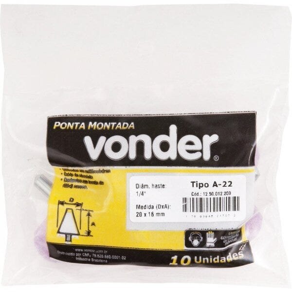 Ponta montada A-22 haste 1/4" Vonder - 2