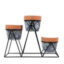 Ver imagem 1 de 3 Cachepot Vaso Para Suculentas Suporte Metal 21x28cm