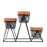 3 Cachepot Vaso Para Suculentas Suporte Metal 21x28cm - 1