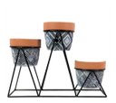 Ver imagem 1 de 3 Cachepot Vaso Para Suculentas Suporte Metal 21x28cm