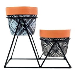 3 Cachepot Vaso Para Suculentas Suporte Metal 21x28cm - 2