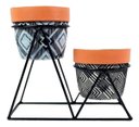 Ver imagem 2 de 3 Cachepot Vaso Para Suculentas Suporte Metal 21x28cm