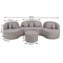 Ver imagem 3 de Sofá Orgânico Apple 3,08m Veludo com Pés de Madeira Cor Bege 2137