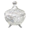 Ver imagem 1 de Kit Com 2 Bomboniere De Vidro Premium Tampa Porta Bala Doce