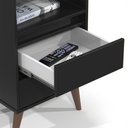 Ver imagem 5 de Mesa de Cabeceira Retrô Roma Preto para Quarto com Design Moderno e Espaço para Organização
