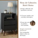 Ver imagem 2 de Mesa de Cabeceira Retrô Roma Preto para Quarto com Design Moderno e Espaço para Organização