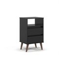 Ver imagem 3 de Mesa de Cabeceira Retrô Roma Preto para Quarto com Design Moderno e Espaço para Organização