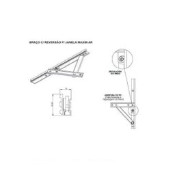 Kit Janela Maxim Ar - Braço 40Cm - com Fecho - Madeira e Alumínio - 3