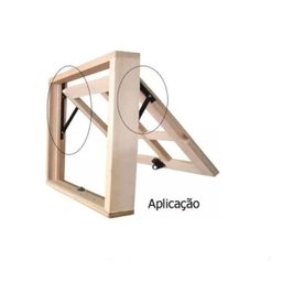 Kit Janela Maxim Ar - Braço 60Cm - com Fecho - Madeira e Alumínio - 2