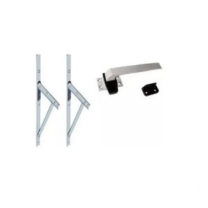Kit Janela Maxim Ar - Braço 60Cm - com Fecho - Madeira e Alumínio