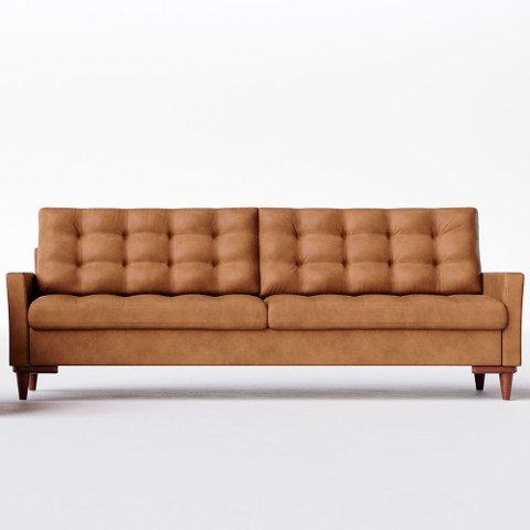 Sofá 4 Lugares Grécia Living Corino Marrom 220cm