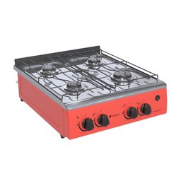 Fogao de Mesa 4 Bocas Grand Petit Vetro Vermelho Gas GLP - 3