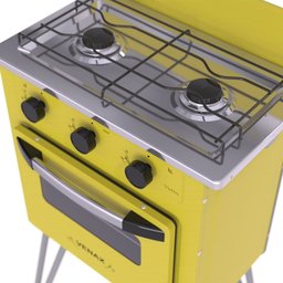 FOGAO 2 BOCAS VENAX GEMINI VETRO AMARELO GAS GLP - 3