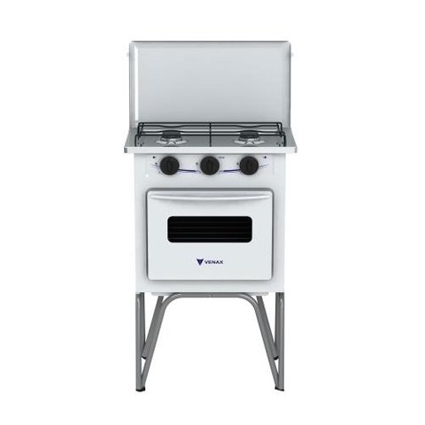 FOGAO 2 BOCAS VENAX GEMINI TAMPA DE METAL BRANCO GAS GLP