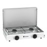 FOGAO DE MESA 2 BOCAS VENAX FLAMALAR TAMPA DE METAL BRANCO GAS GLP - 1