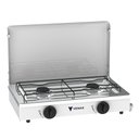 Ver imagem 1 de FOGAO DE MESA 2 BOCAS VENAX FLAMALAR TAMPA DE METAL BRANCO GAS GLP