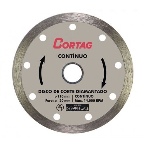 Disco de Corte Diamantado Contínuo 110 mm - Cortag