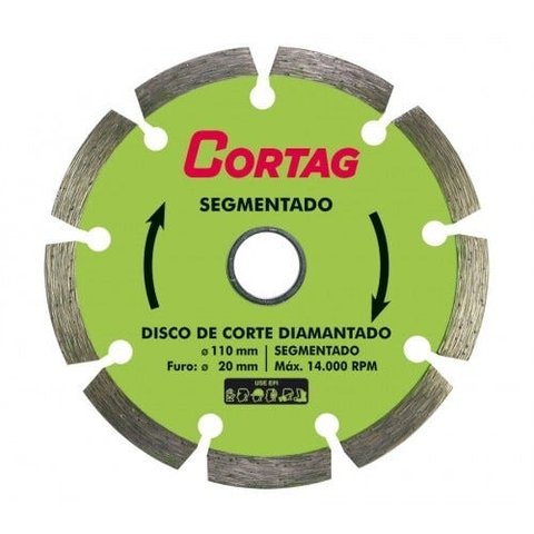 Discos de Corte Diamantado Segmentado 110 mm - Cortag