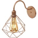 Ver imagem 3 de Luminária Arandela Parede Aramada Diamante Industrial Retro + Lâmpada Led Vintage Cobre Rose Gold