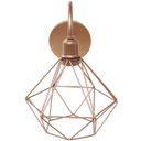 Ver imagem 4 de Luminária Arandela Parede Aramada Diamante Industrial Retro + Lâmpada Led Vintage Cobre Rose Gold