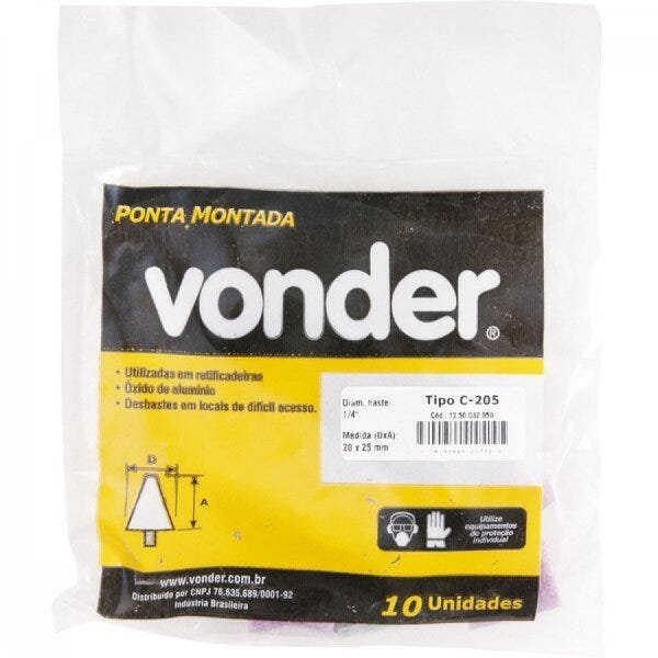 Ponta montada C-205 haste 1/4" Vonder - 2