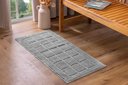 Ver imagem 1 de Tapete Athenas Extra Soft Antiderrapante 45x95cm Rozac - Quadrados Chumbo