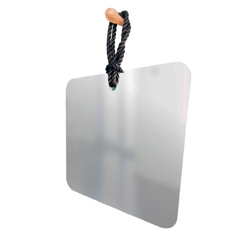 Espelho Decorativo Hole Alça Sisal Black 50x50 cm