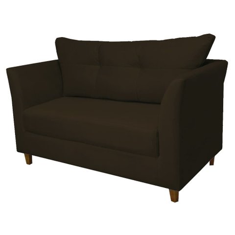 Sofá Isis 2 Lugares Suede Marrom - Vallisa Decor