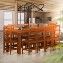 Ver imagem 2 de Mesa Retangular com 10 Cadeiras Madeira Maciça 220 X 88 Mel Plácida Jm Móveis