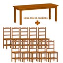 Ver imagem 1 de Mesa Retangular com 10 Cadeiras Madeira Maciça 220 X 88 Mel Plácida Jm Móveis
