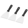 Kit 3 Espátulas Raspadoras 23x10cm Inox Chapa Cozinha Profissional Preta Lanche Weck - 1