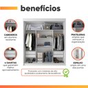 Ver imagem 4 de Guarda Roupas Casal com Espelho 3 Portas de Correr 4 Gavetas Duda