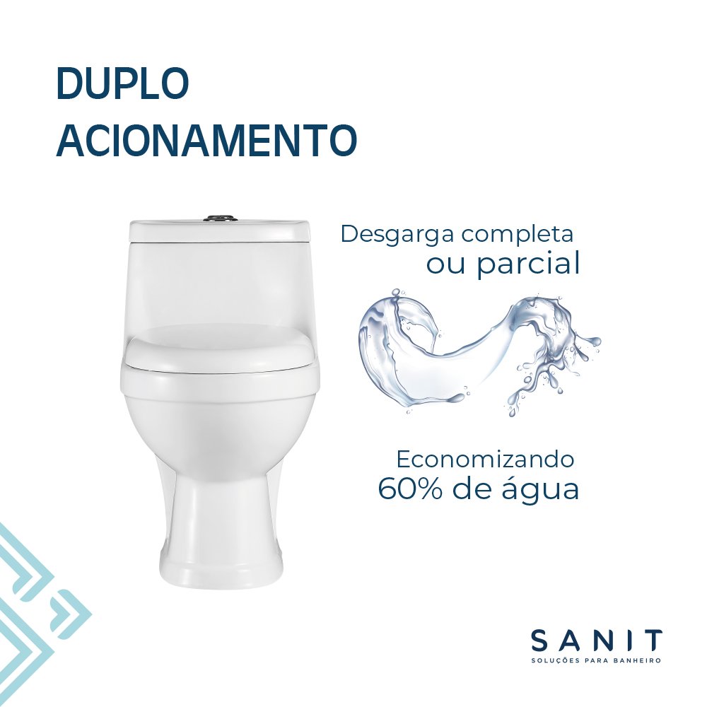 Kit Vaso Sanitário Monobloco Compacta 3/6 litros - Sanit - 5
