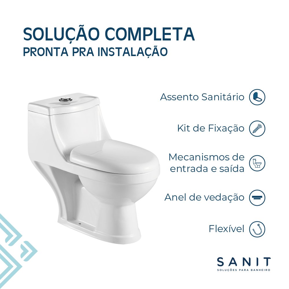 Kit Vaso Sanitário Monobloco Compacta 3/6 litros - Sanit - 6