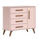 Ver imagem 2 de Berço Americano 3820 e Cômoda Infantil 3825 Q Encanto Retrô Rosa com Colchão Tend Tudo - Qmovi