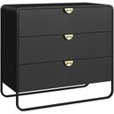Ver imagem 2 de Cômoda para Quarto 3 Gavetas Industrial Orgânico 90cm Alek A03 Nero Preto - Lyam Decor