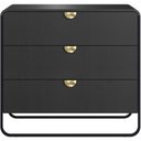 Ver imagem 7 de Cômoda para Quarto 3 Gavetas Industrial Orgânico 90cm Alek A03 Nero Preto - Lyam Decor