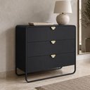 Ver imagem 3 de Cômoda para Quarto 3 Gavetas Industrial Orgânico 90cm Alek A03 Nero Preto - Lyam Decor