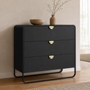 Ver imagem 4 de Cômoda para Quarto 3 Gavetas Industrial Orgânico 90cm Alek A03 Nero Preto - Lyam Decor