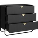 Ver mais imagens de Cômoda para Quarto 3 Gavetas Industrial Orgânico 90cm Alek A03 Nero Preto - Lyam Decor